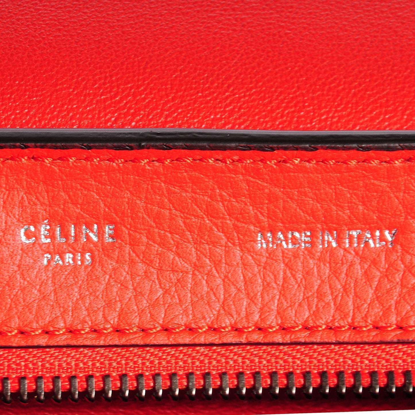 Drummed Leather Suede Medium Trapeze Vermillion