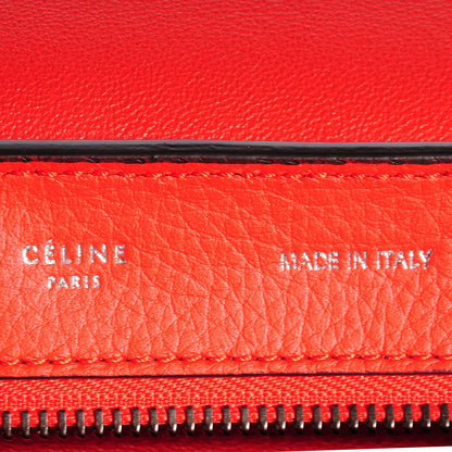 Celine Drummed Leather Suede Medium Trapeze Vermillion 4 of 8