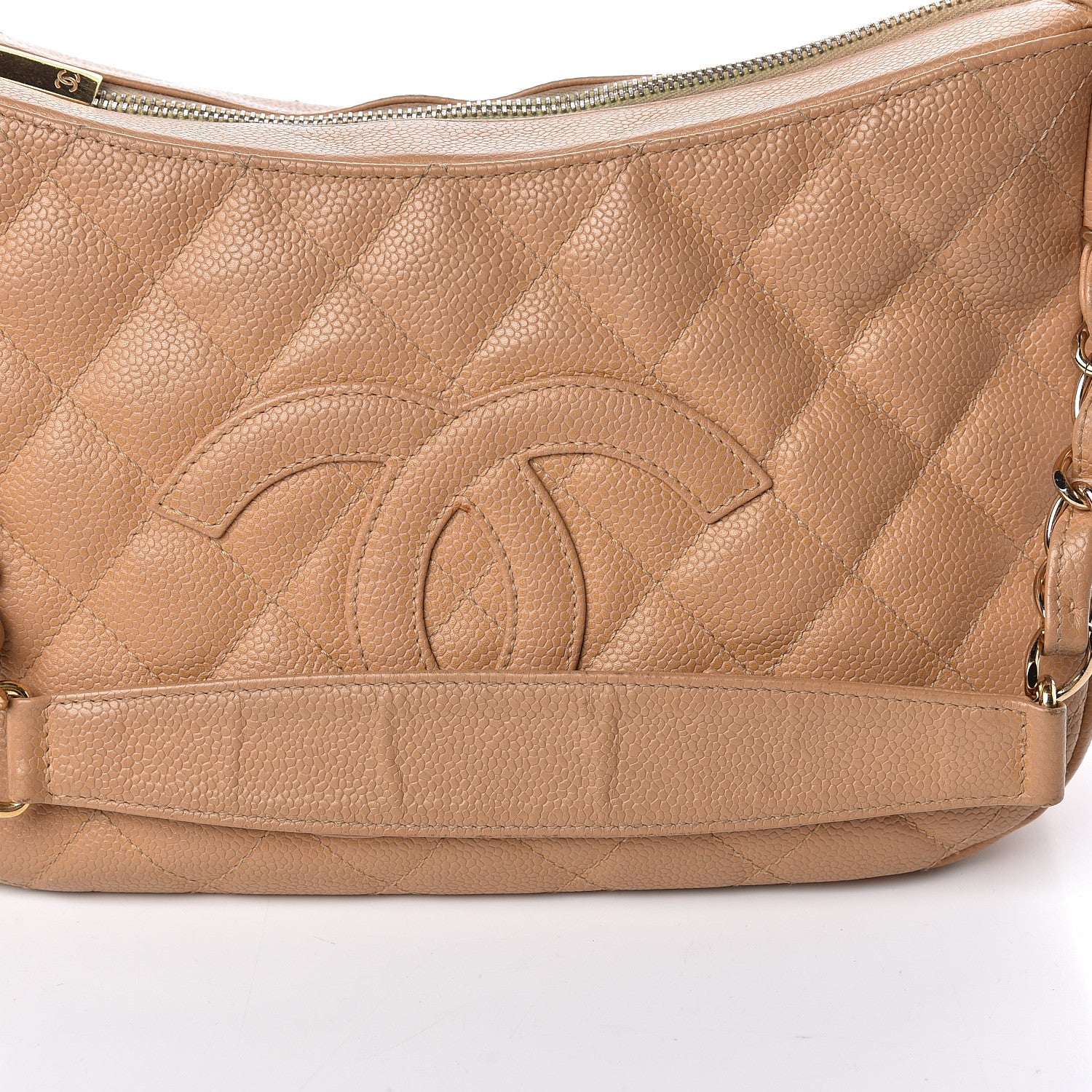Chanel Caviar Quilted Timeless CC Shoulder Bag Beige 29 of 30