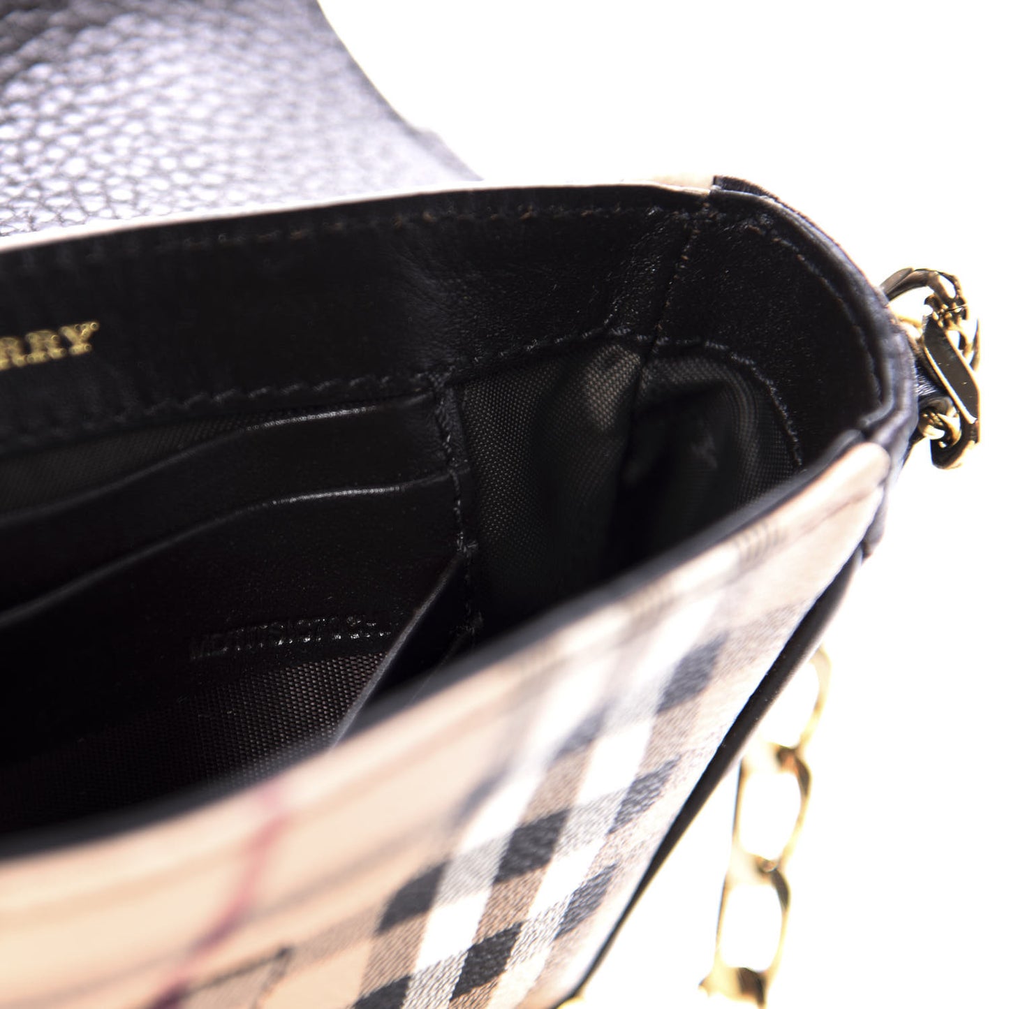 Haymarket Check Mini Tassel Crossbody Bag Chocolate