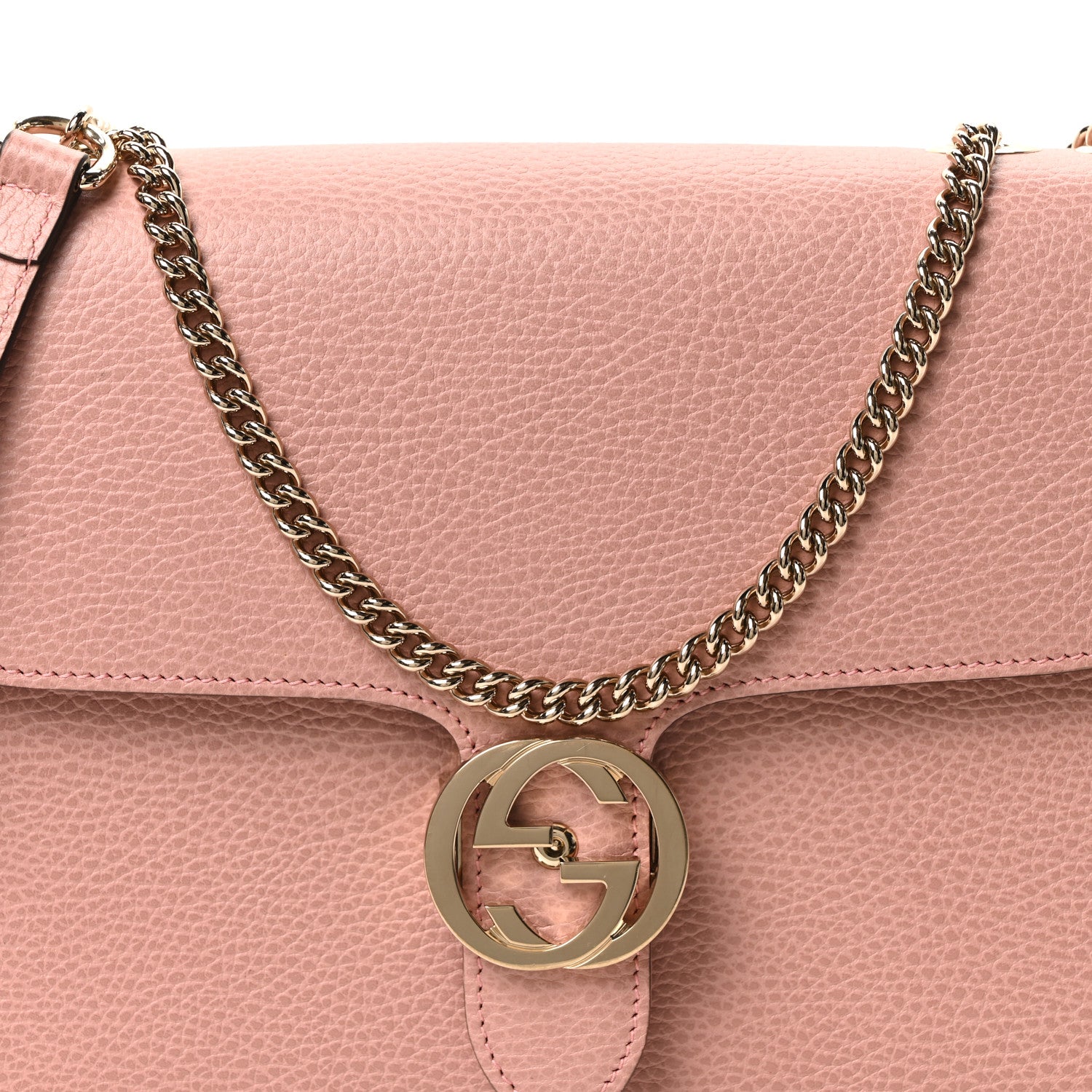Gucci Dollar Calfskin Interlocking G Shoulder Bag Soft Pink 8 of 10