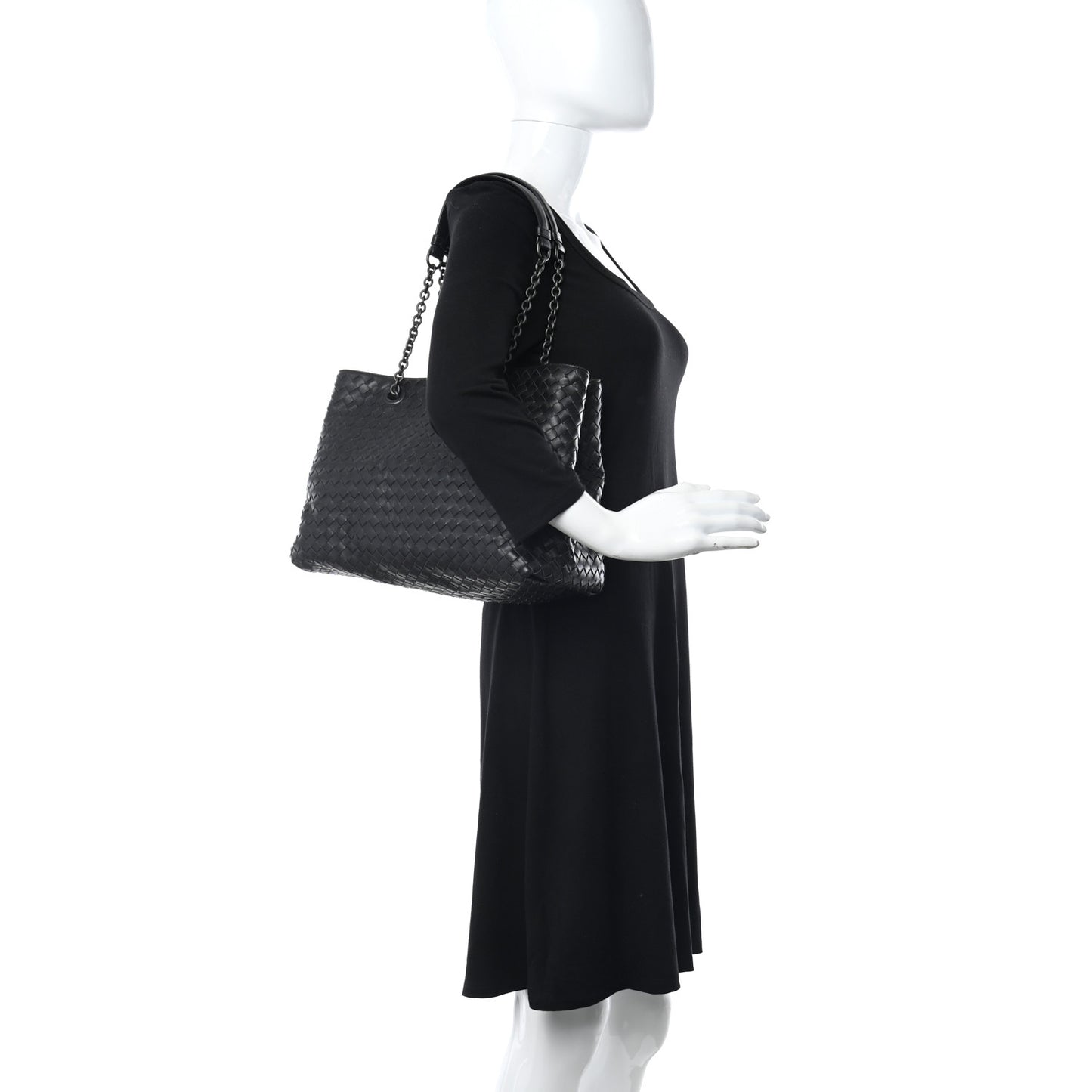 Nappa Intrecciato Medium Tote Black
