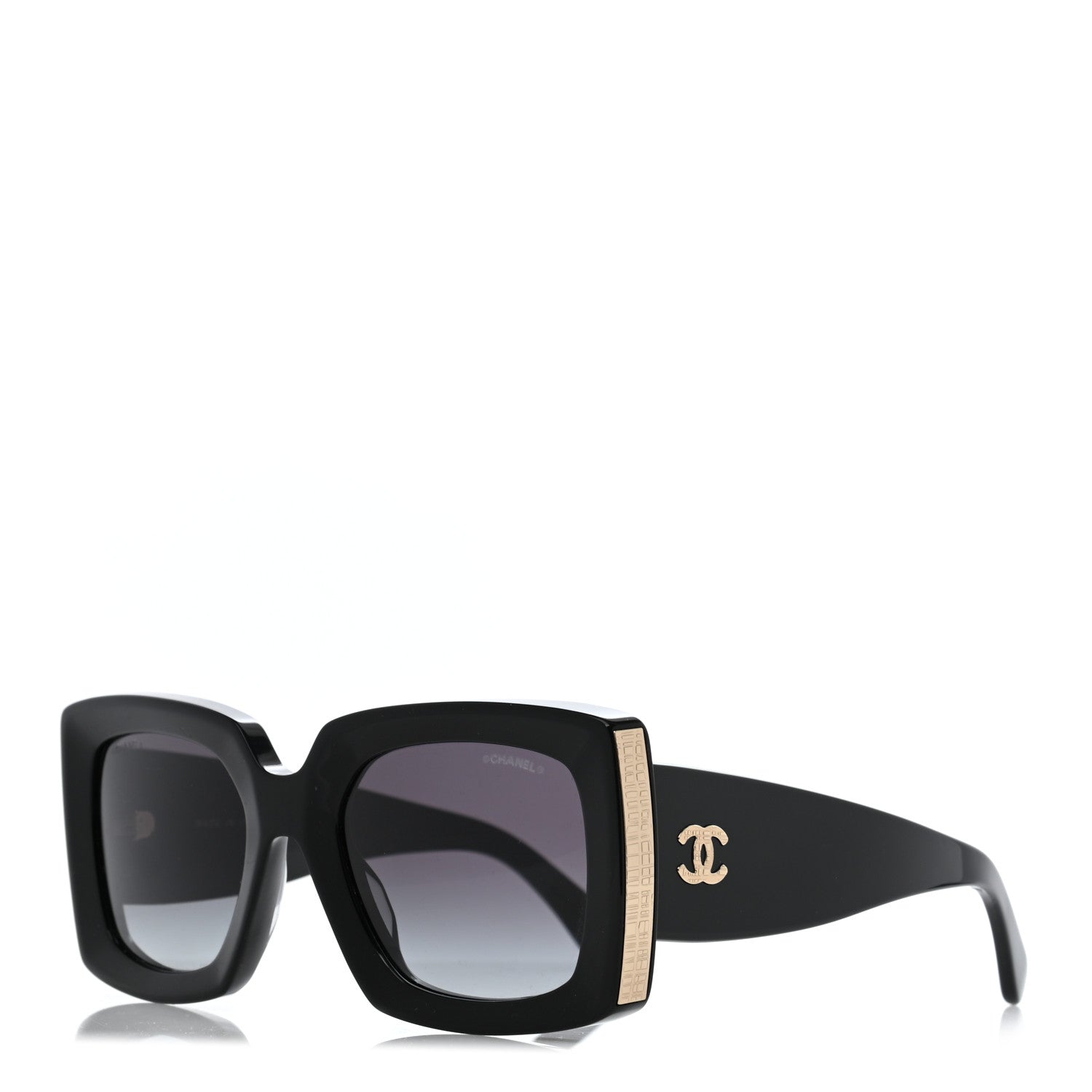 Chanel Acetate Rectangle Sunglasses 5435 Black 1 of 7