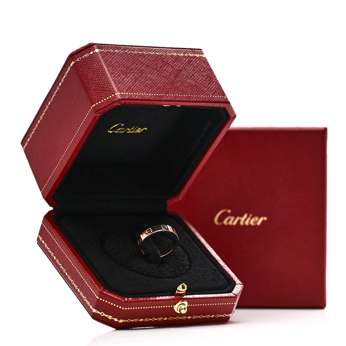 18K Pink Gold 3.5mm LOVE Wedding Band Ring 54 6.75