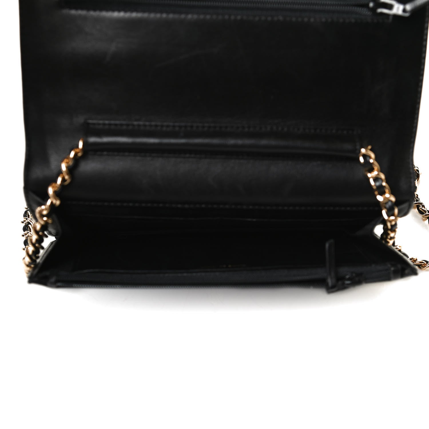 Chanel Caviar Timeless CC Wallet On Chain WOC Black 5 of 15