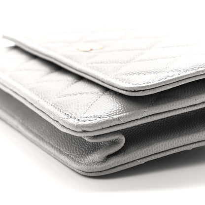 Chanel Caviar Quilted Wallet On Chain WOC Grey 11 of 12