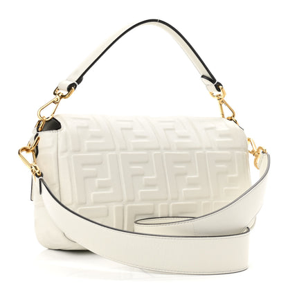 Fendi Nappa FF 1974 Embossed Baguette White 3 of 10