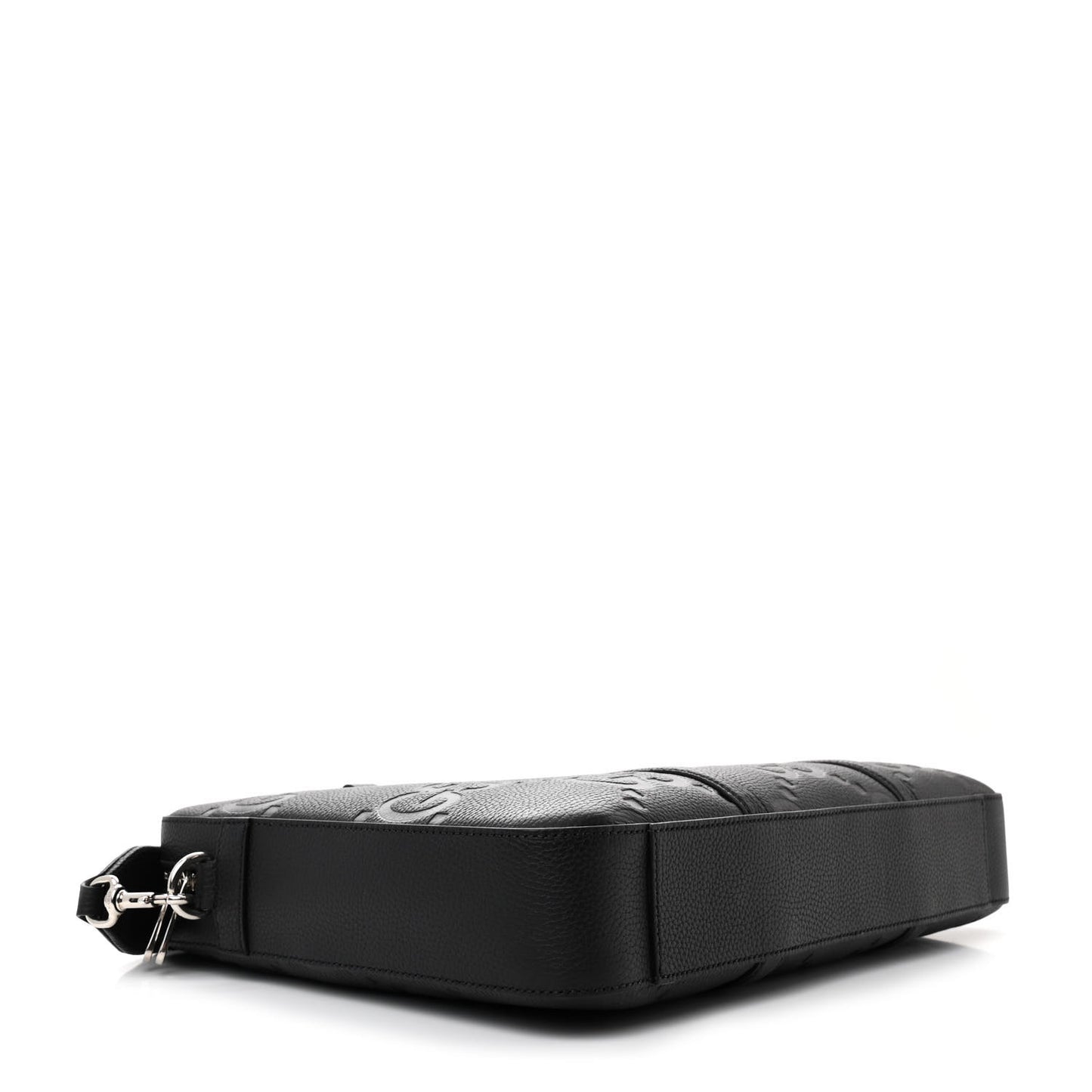 Piuma Calfskin Jumbo GG Embossed Briefcase Black