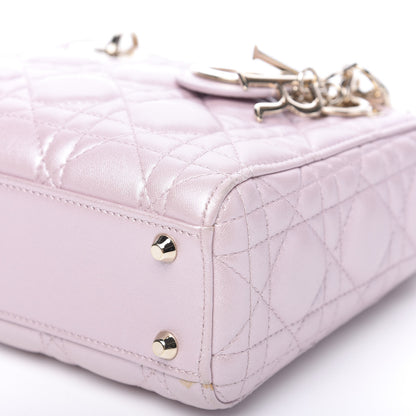 Christian Dior Metallic Lambskin Cannage Mini Lady Dior Lotus 9 of 9