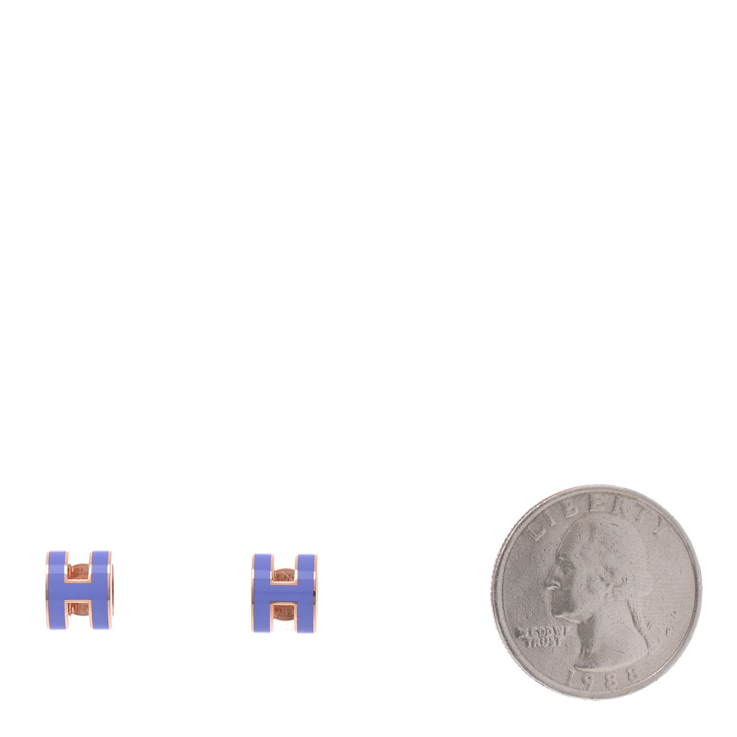 Rose Gold Lacquered Mini Pop H Earrings Lilac