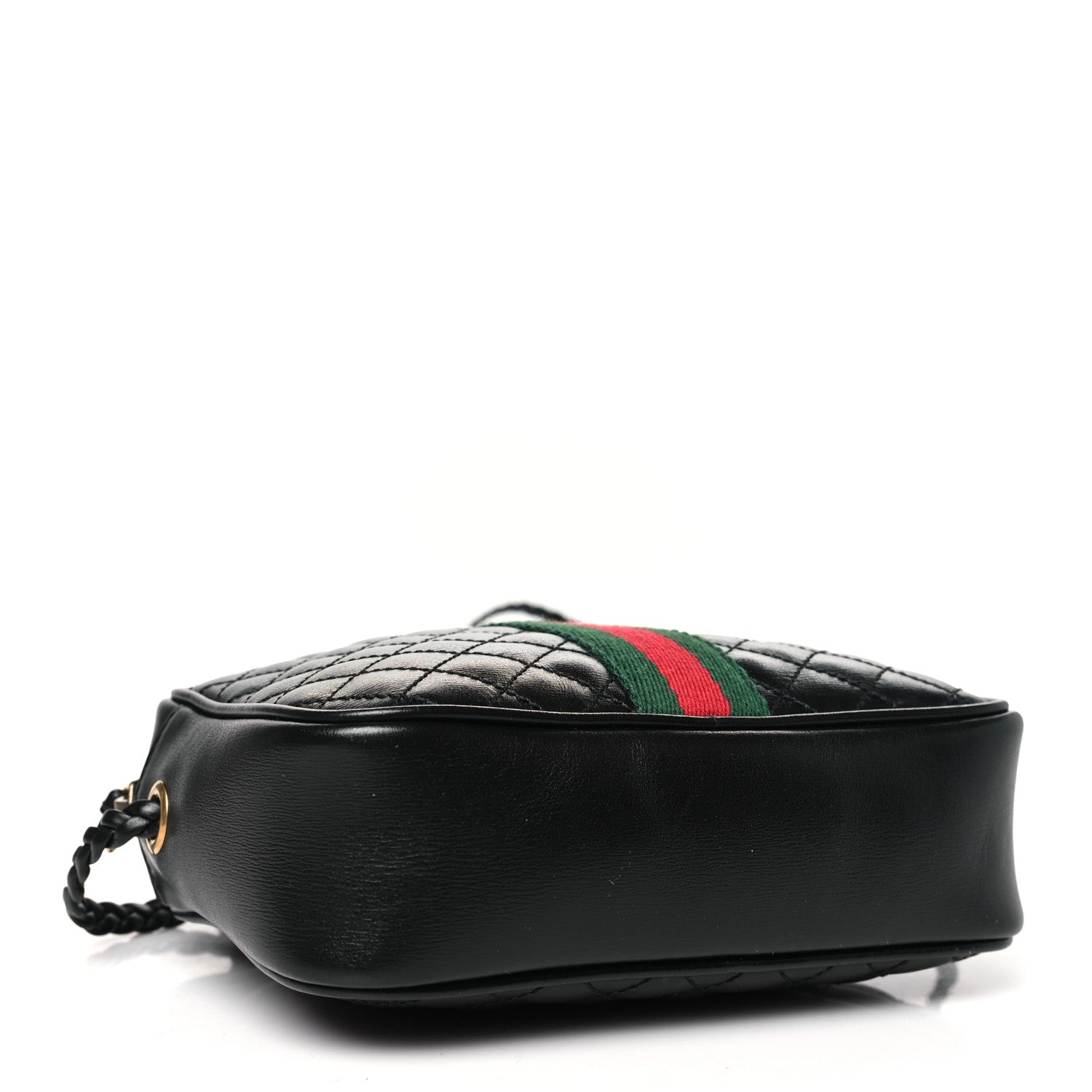 Gucci Calfskin Trapuntata Web Mini GG Shoulder Bag Black 4 of 11