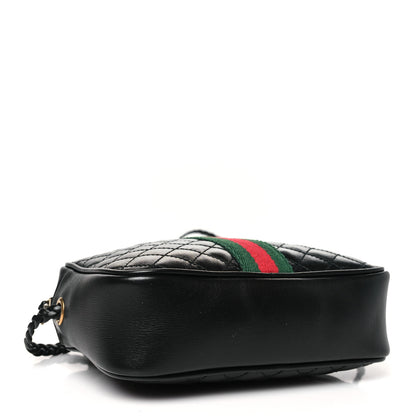 Gucci Calfskin Trapuntata Web Mini GG Shoulder Bag Black 4 of 11