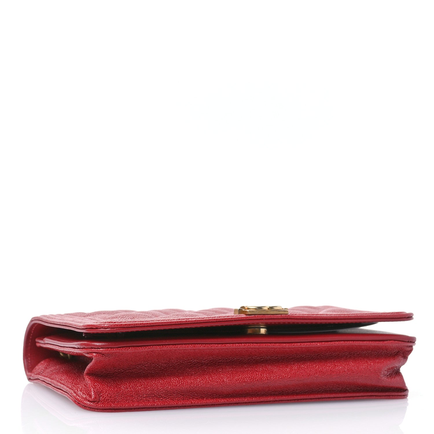 Chanel Caviar Quilted Boy Wallet On Chain WOC Red 4 of 11