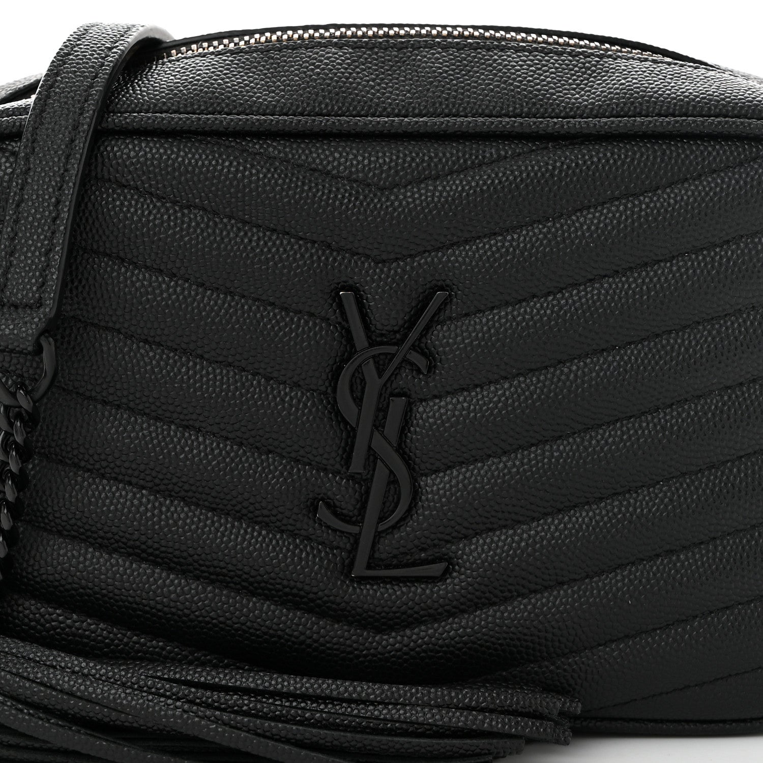 Saint Laurent Grain De Poudre Matelasse Monochrome Monogram Mini Lou Camera Bag Black 8 of 10
