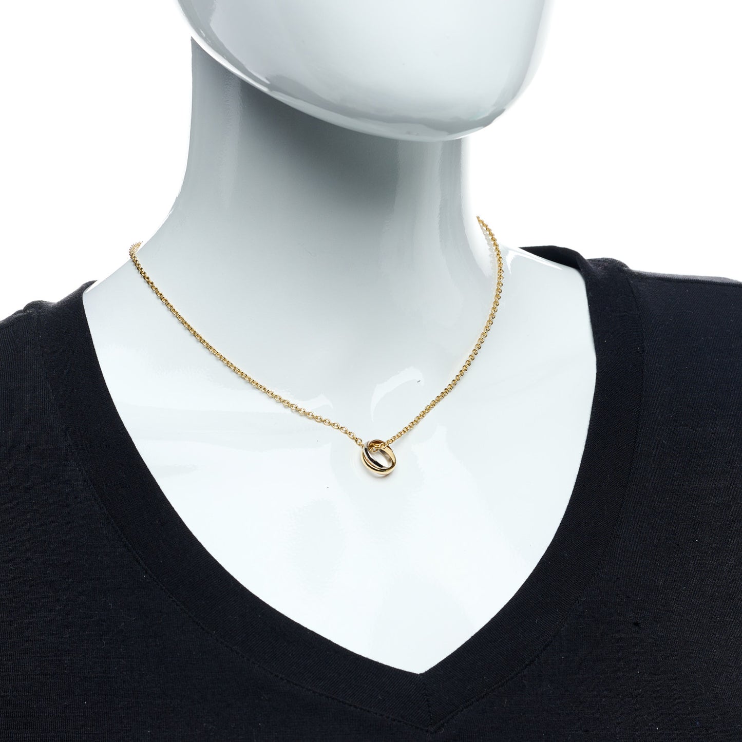18K Pink Yellow White Gold Baby Trinity Pendant Necklace