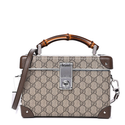 Gucci GG Supreme Monogram Globe-Trotter Beauty Case Brown 1 of 10