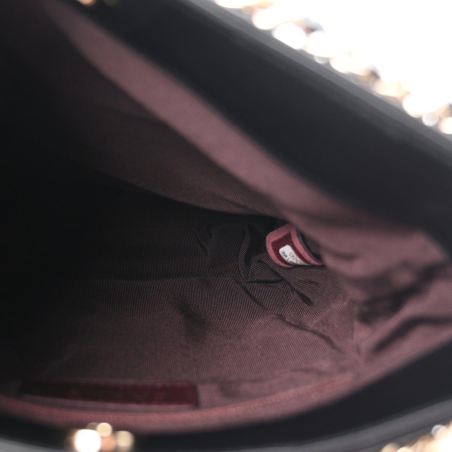 Lambskin Shopping Chain Tote Black