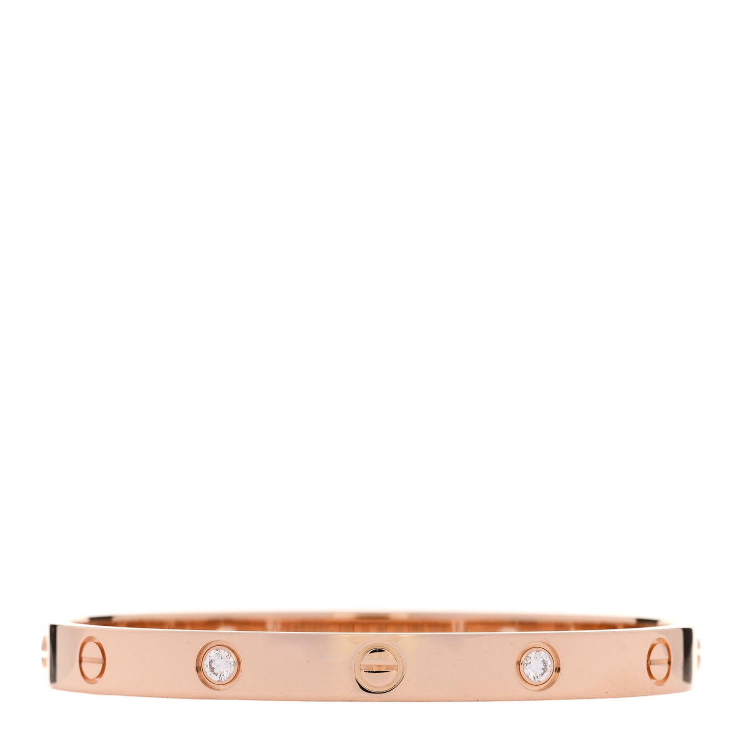18K Pink Gold 4 Diamond LOVE Bracelet 17