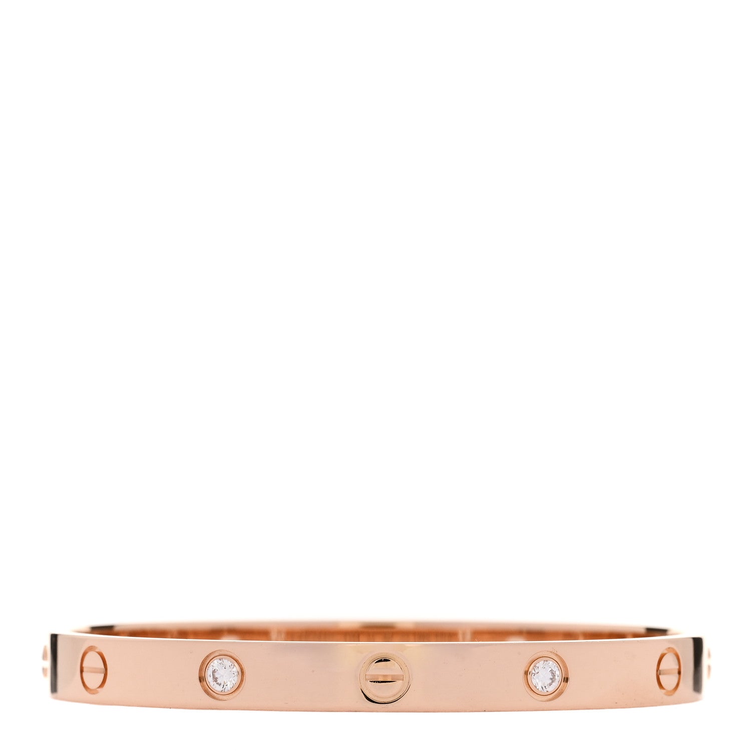 Cartier 18K Pink Gold 4 Diamond LOVE Bracelet 17 2 of 9