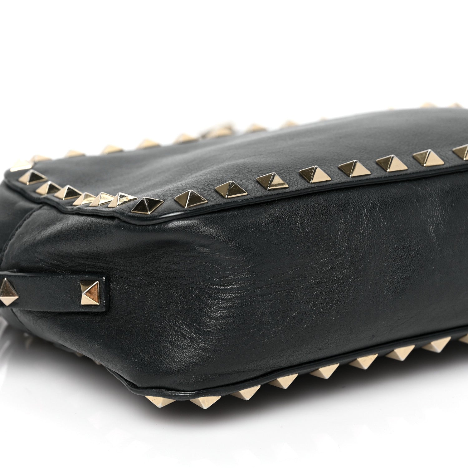 Valentino Garavani Pebbled Calfskin Rockstud Camera Crossbody Bag Black 7 of 8