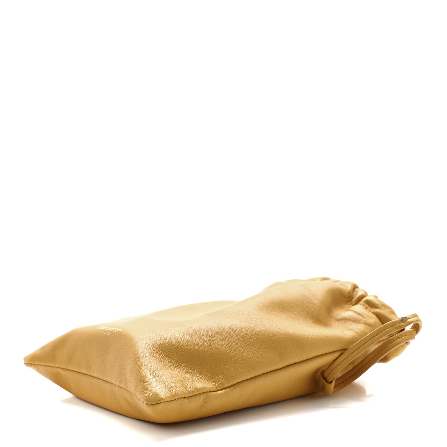 Lambskin Paris Drawstring Pouch Saffran