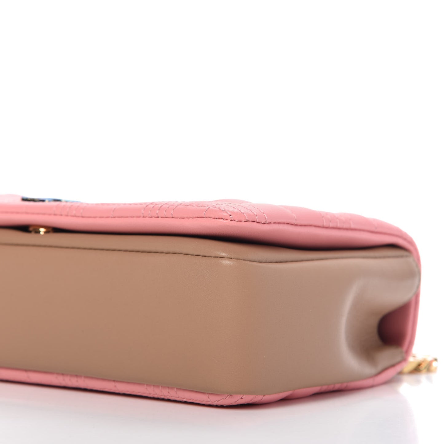Lambskin Quilted Small Lola Bag Peony Camel