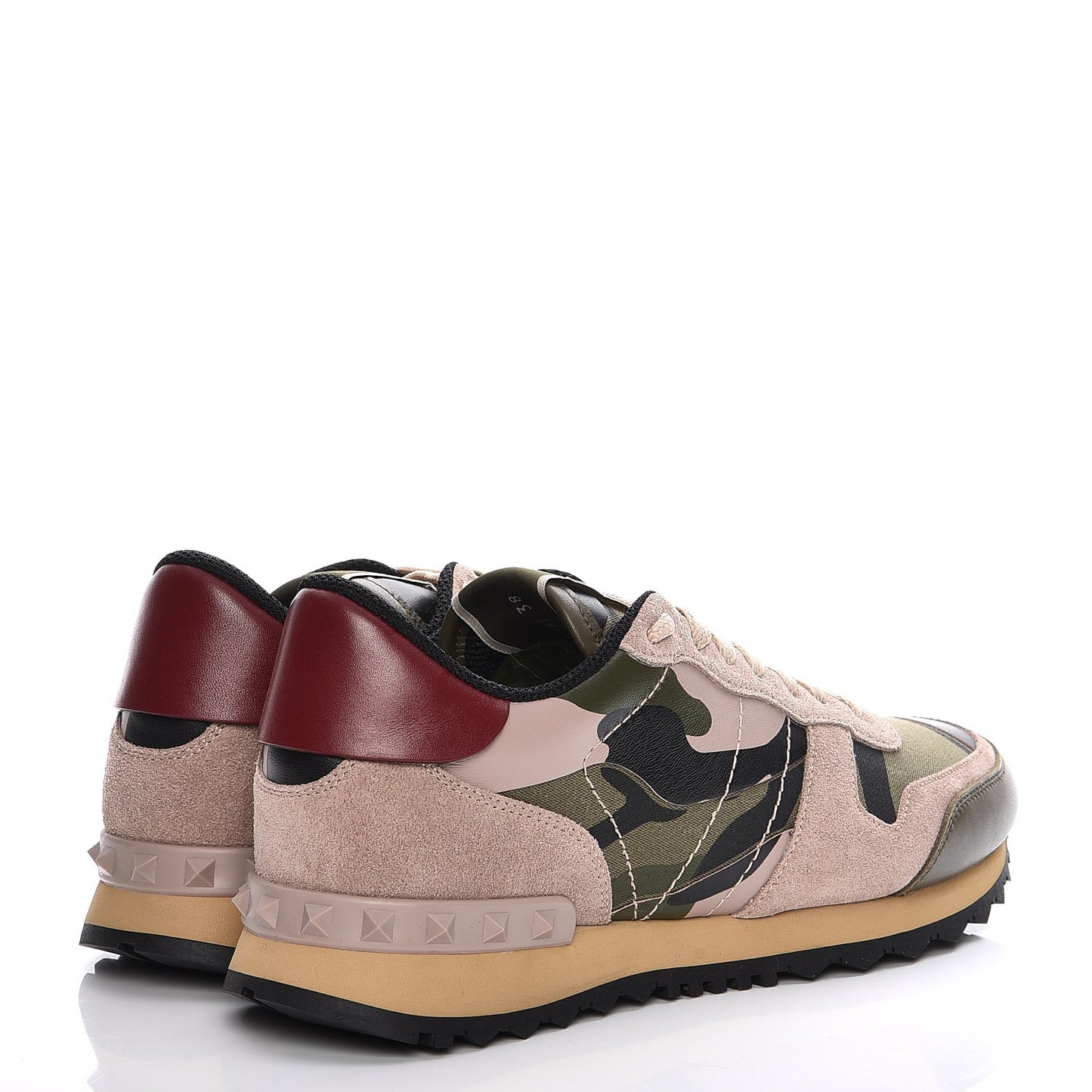 Fabric Suede Camouflage Womens Rockrunner Sneakers 38 Army Green Beige