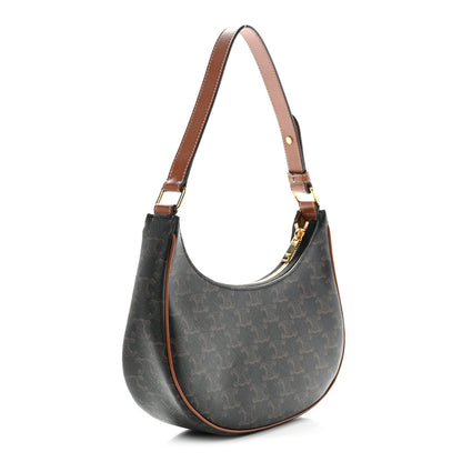 Celine Triomphe Canvas Calfskin Ava Shoulder Bag Tan 3 of 10