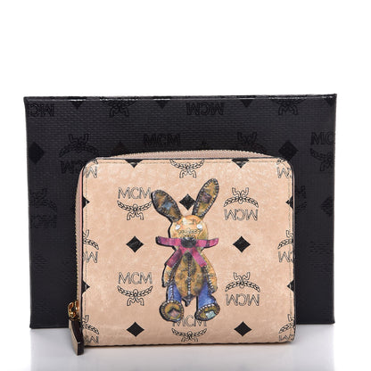 MCM Visetos Rabbit Zip Around Wallet Pink 10 of 10
