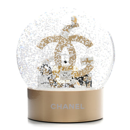 Chanel Glass CC Shopping Bag Snow Globe Gold 1 of 9