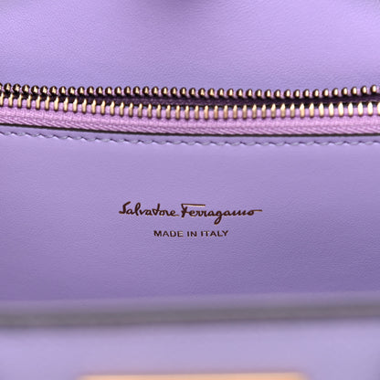 Salvatore Ferragamo Hammered Calfskin Medium The Studio Box Bag Spring Crocus 7 of 10