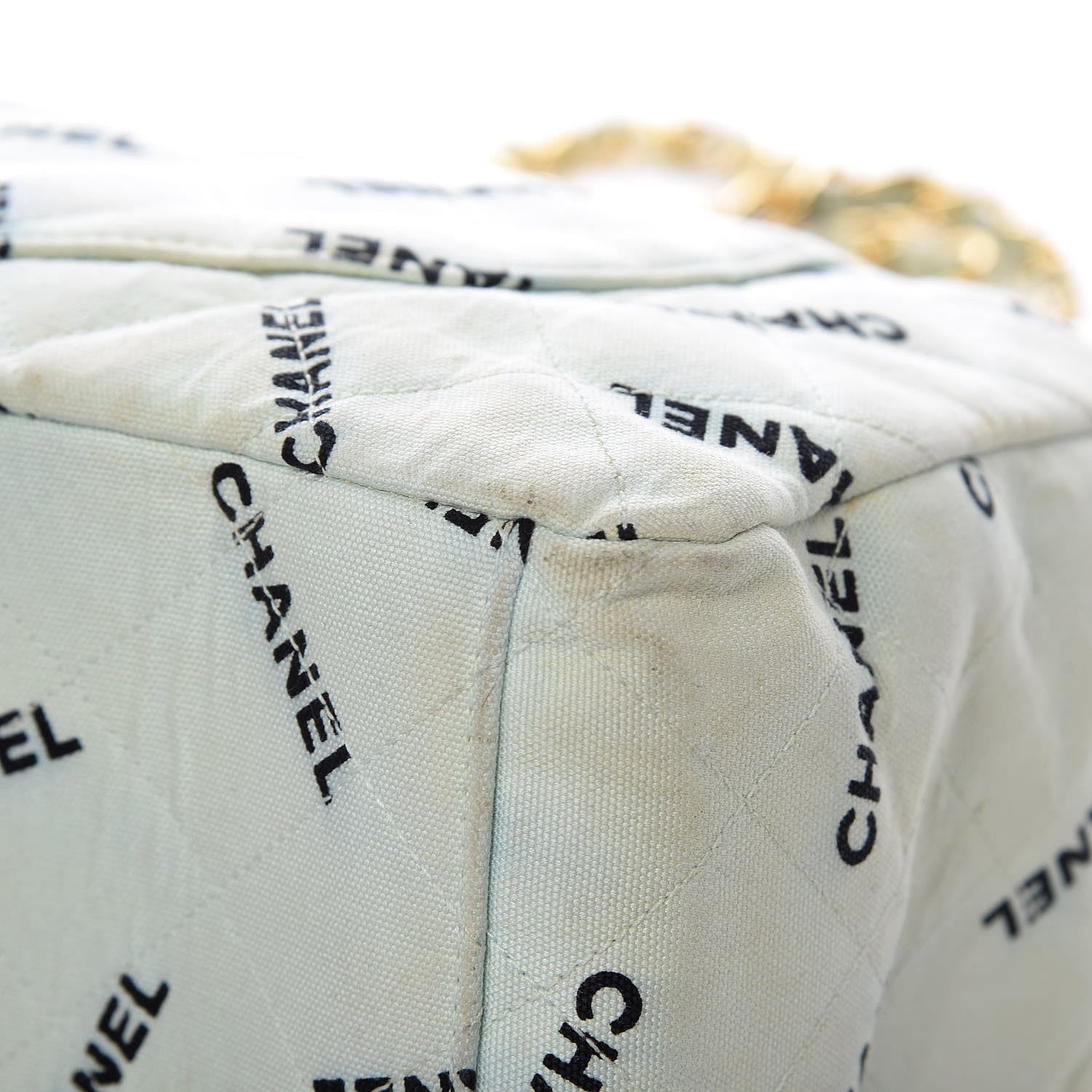 Chanel Canvas Quilted XL Jumbo Single Flap Green 12 of 21