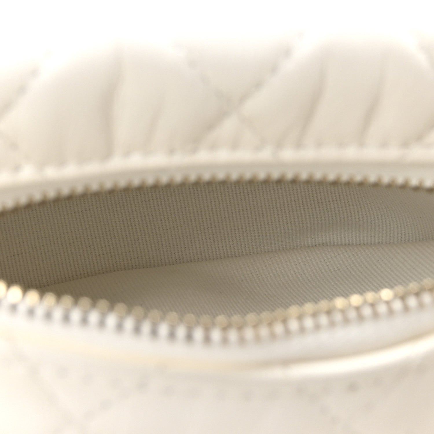 Chanel Lambskin Quilted Chain Around Pouch White 5 of 10