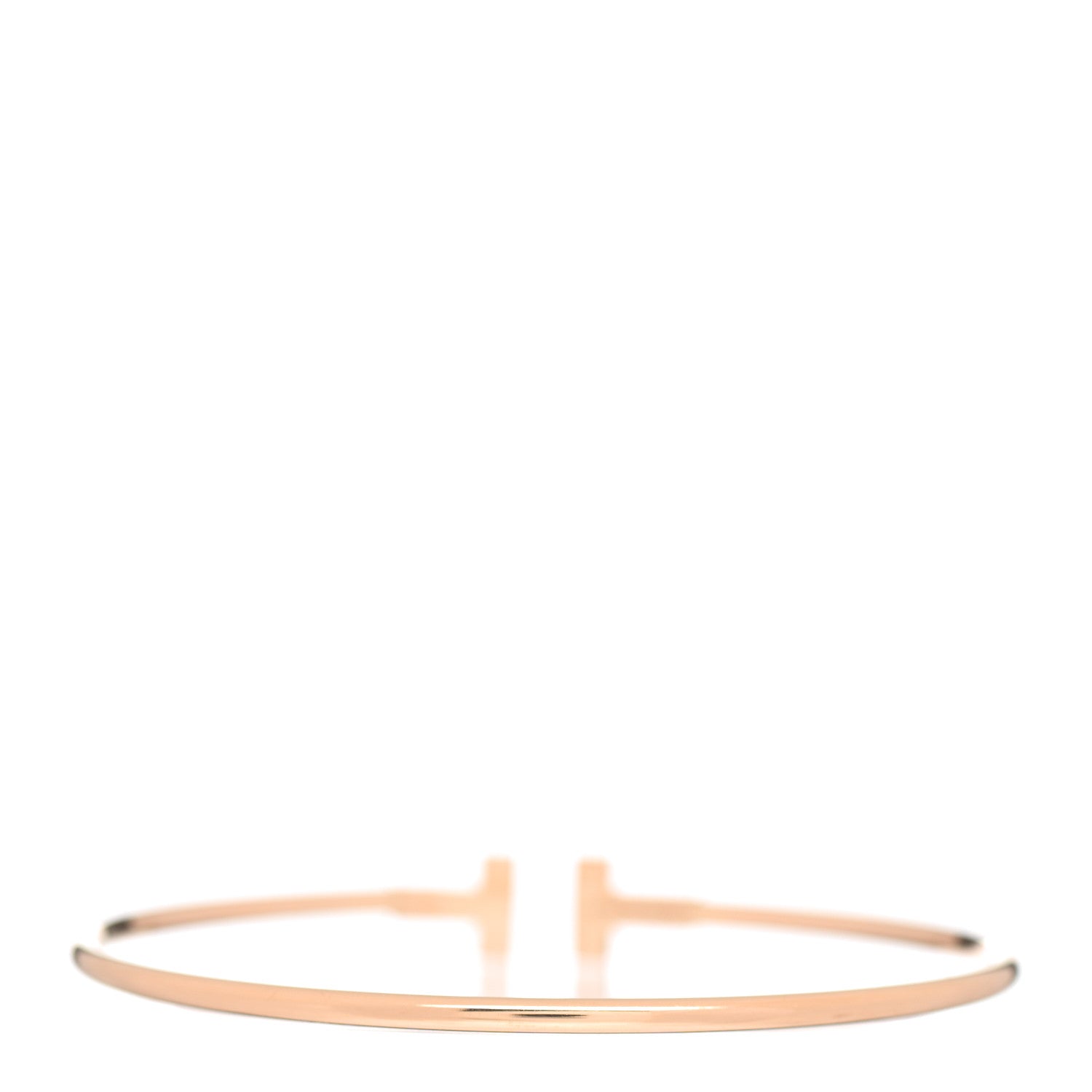 Tiffany 18K Rose Gold Narrow T Wire Bracelet 3 of 5