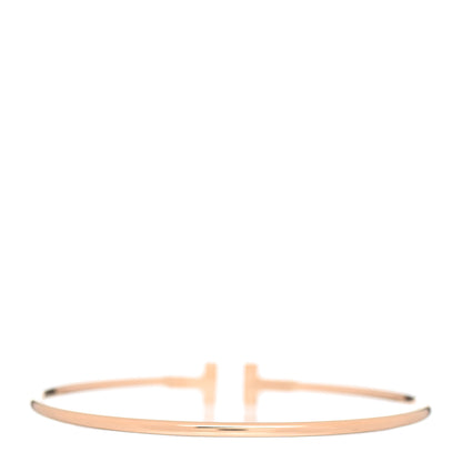 Tiffany 18K Rose Gold Narrow T Wire Bracelet 3 of 5
