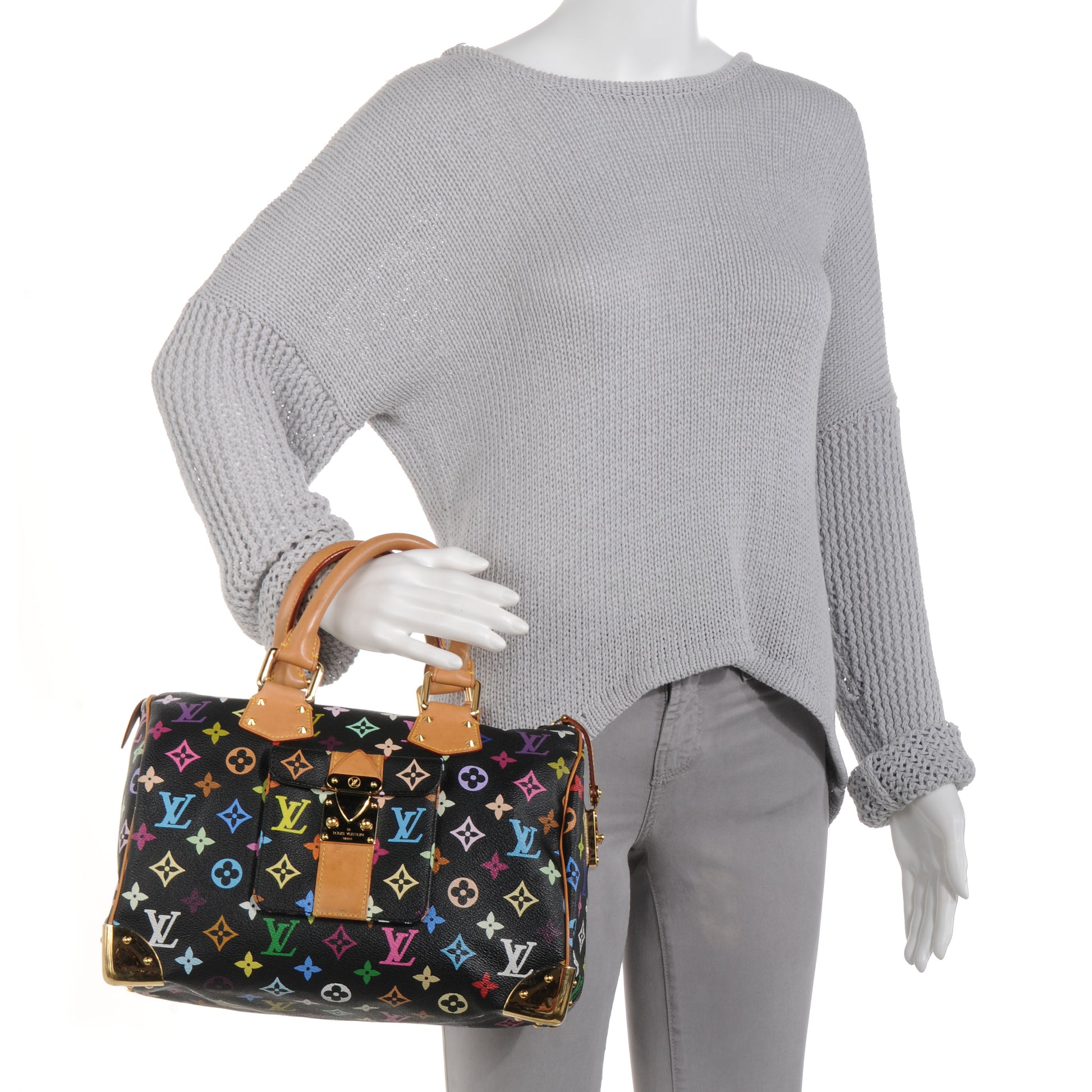 Louis Vuitton Monogram Multicolor Speedy 30 Black 2 of 7
