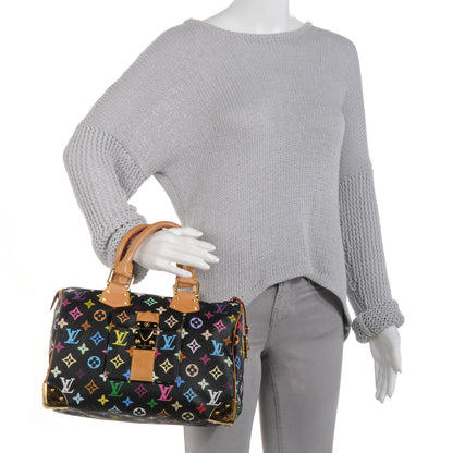 Louis Vuitton Monogram Multicolor Speedy 30 Black 2 of 7