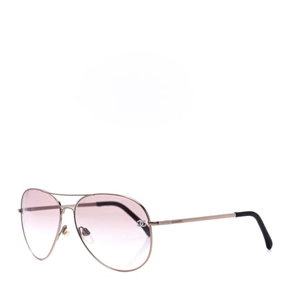 Chanel Metal Aviator CC Sunglasses 4189-T-Q Pink 1 of 8