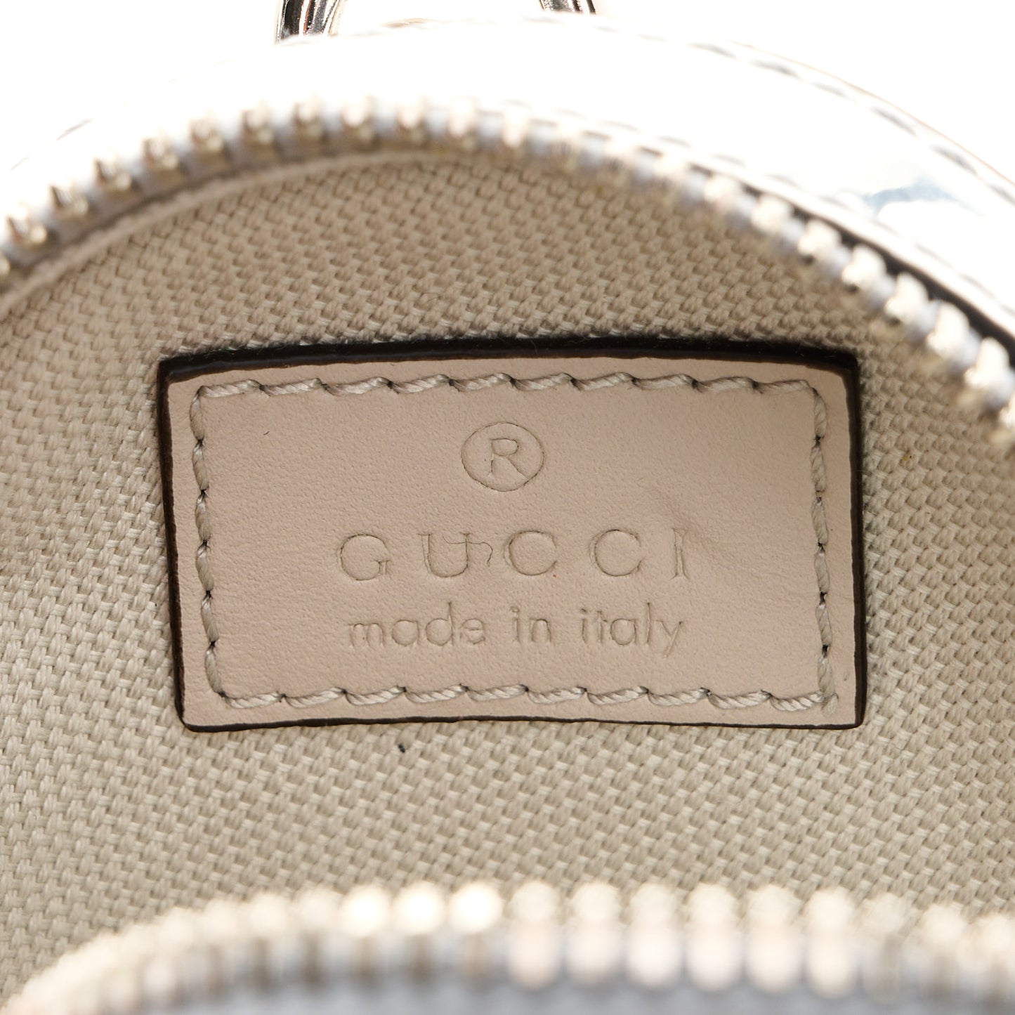 Guccissima Mirror Effect GG Round Coin Purse Silver