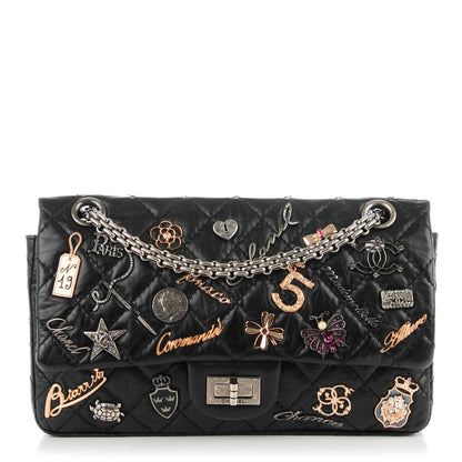Chanel Aged Calfskin Lucky Charms 2.55 Reissue 225 Flap Black 1 of 7