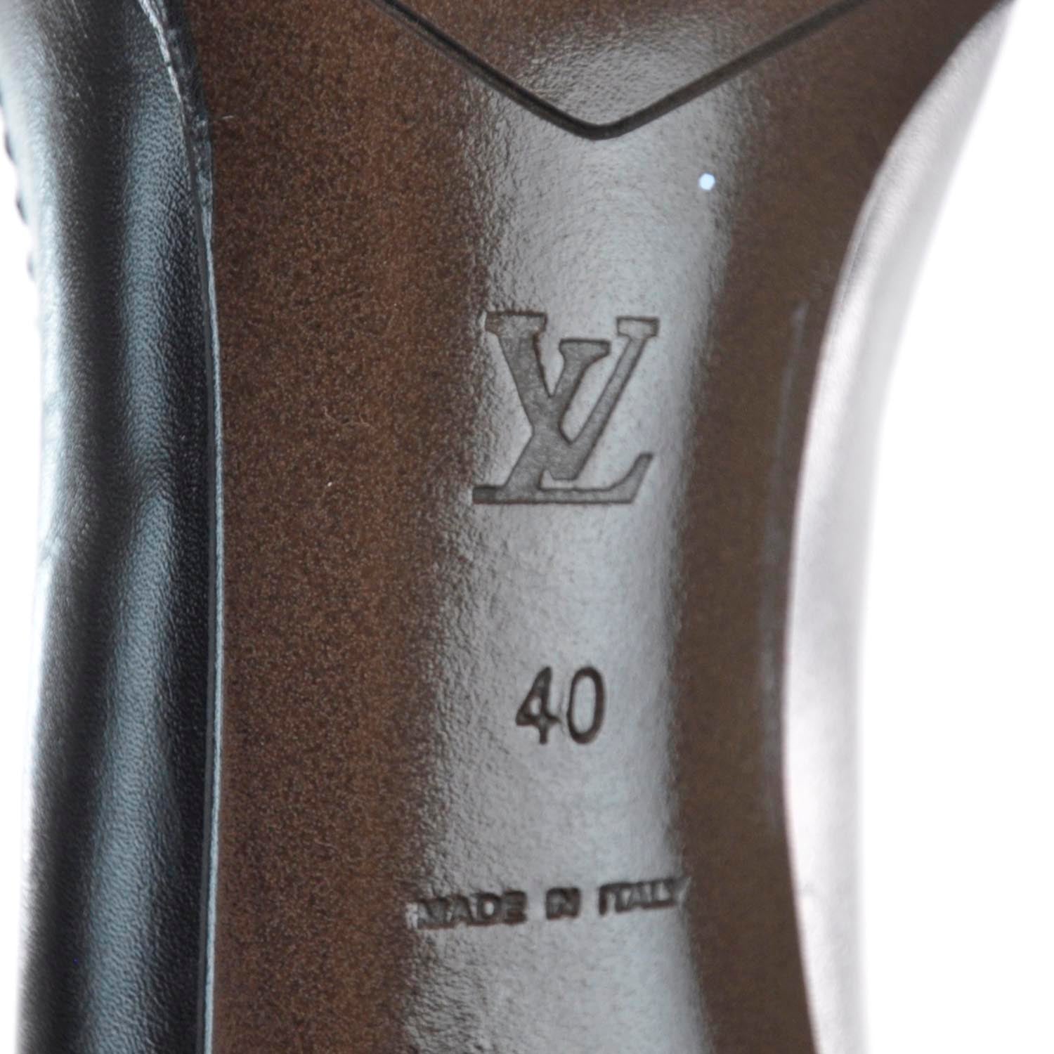 Louis Vuitton Leather Bow Heels 40 Black 5 of 6