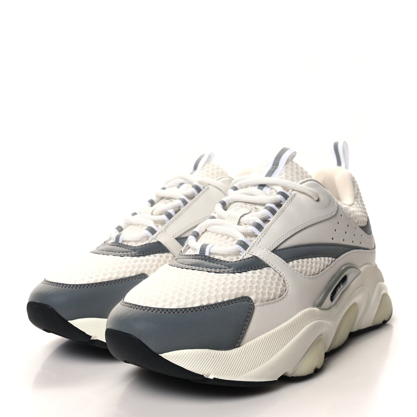 Technical Mesh Calfskin Mens B22 Sneakers 40 White