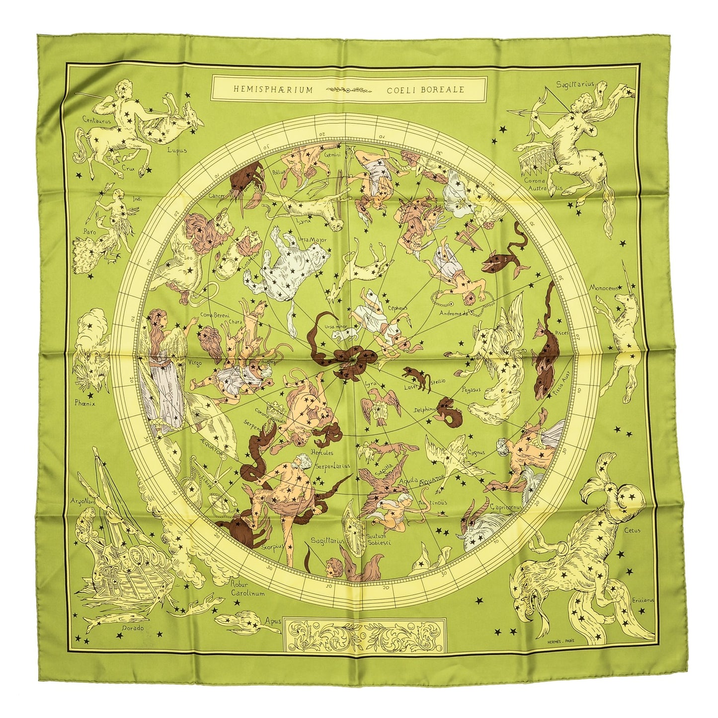 Silk Hemisphaerium Coeli Boreale Scarf 90