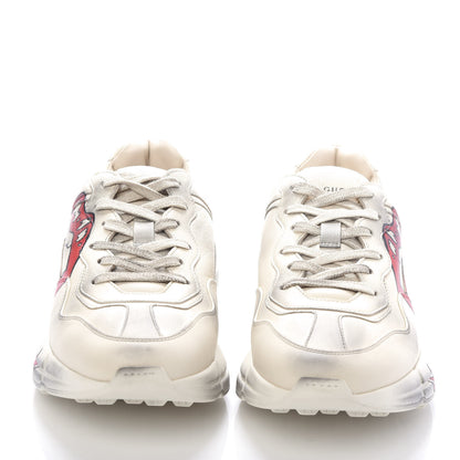 Gucci Calfskin Mouth Print Womens Rhyton Sneakers 38 Ivory 2 of 8