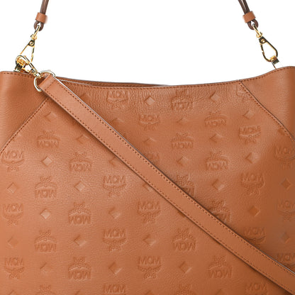 MCM Calfskin Ottomar Monogram Medium Klara Hobo Cognac 7 of 11