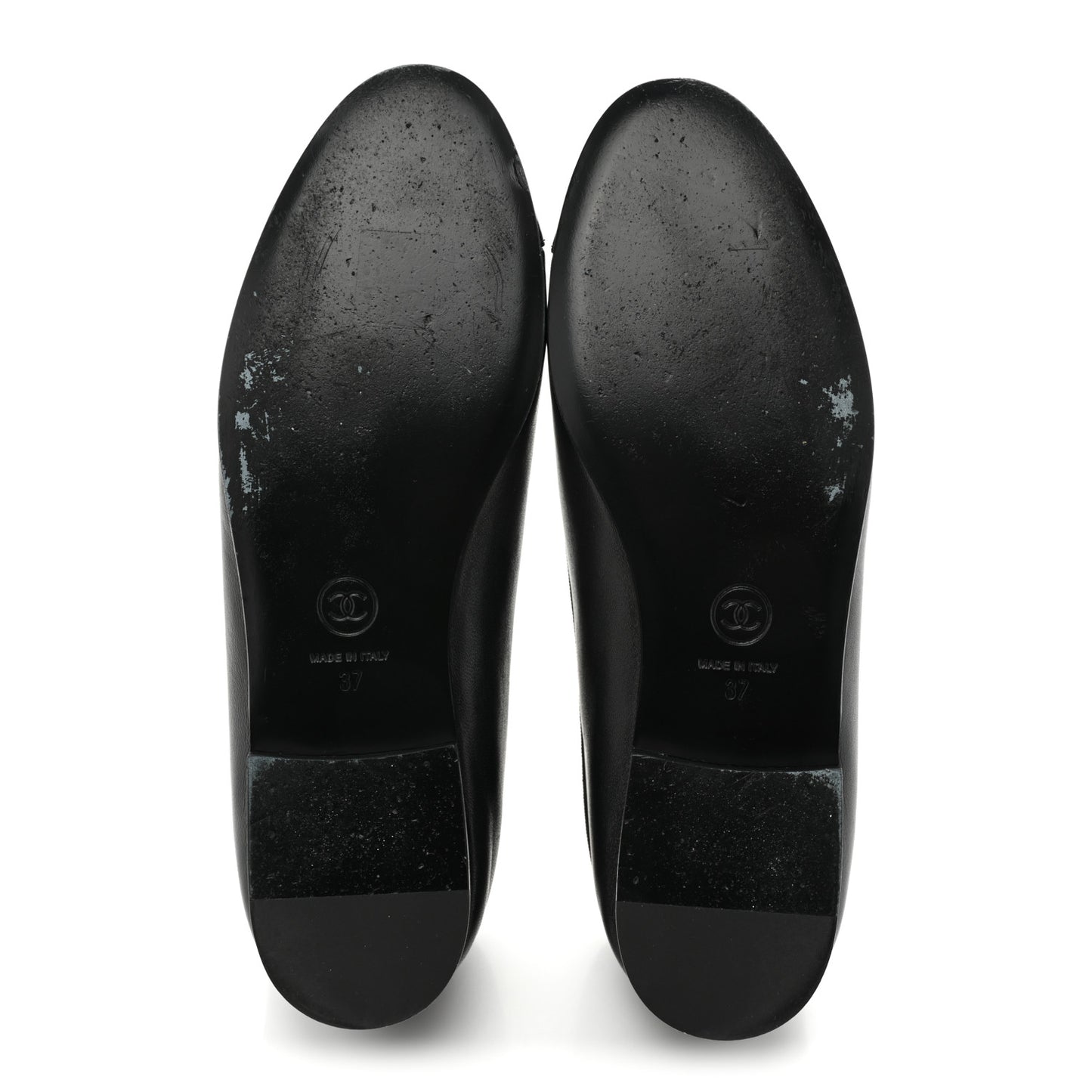Lambskin Patent Cap Toe Ballerina Flats 37 Black