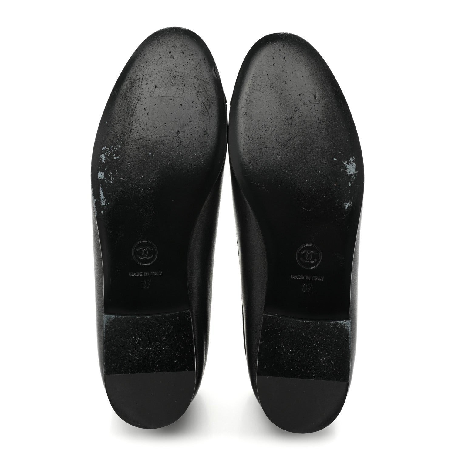 Chanel Lambskin Patent Cap Toe Ballerina Flats 37 Black 5 of 9