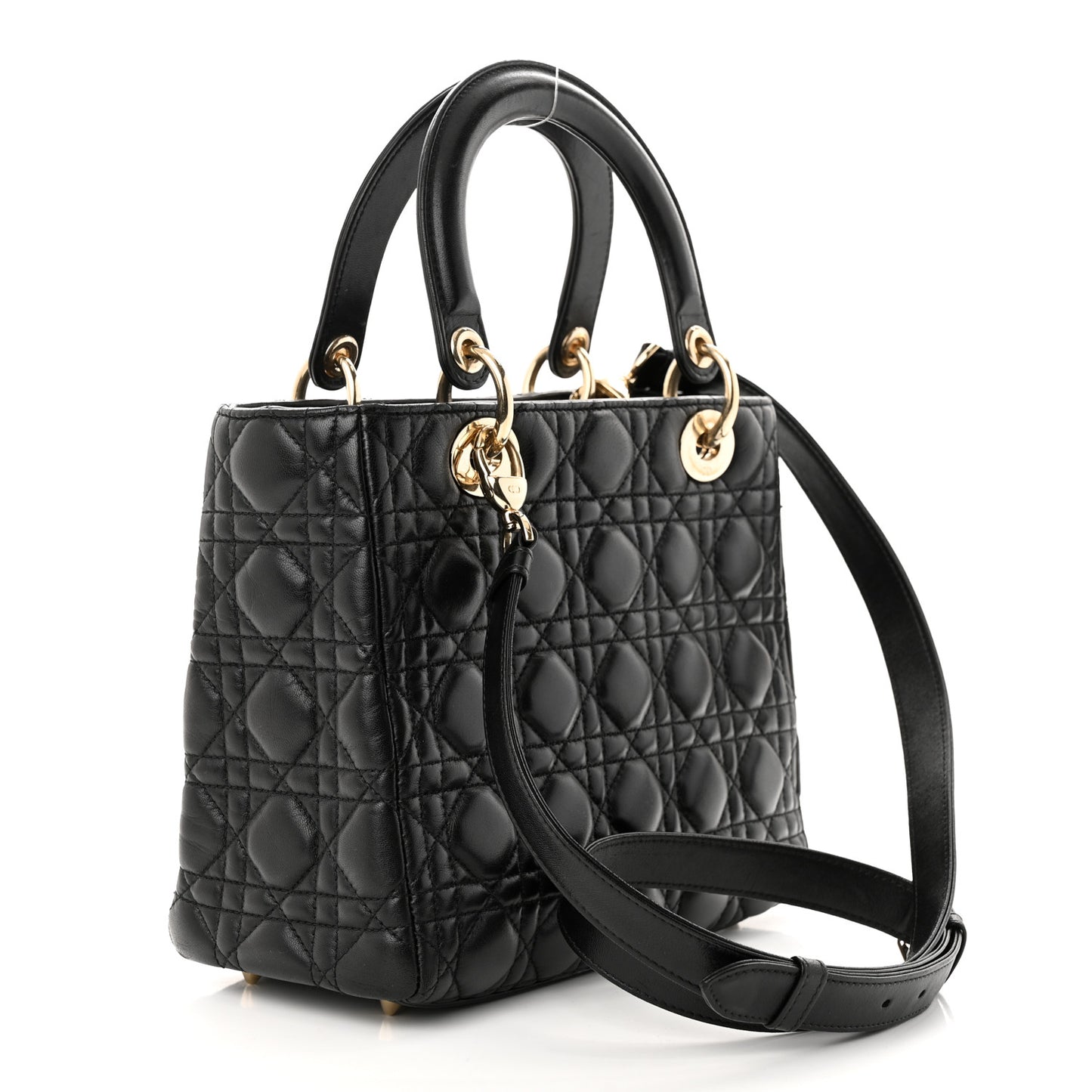 Lambskin Cannage Medium Lady Dior Black
