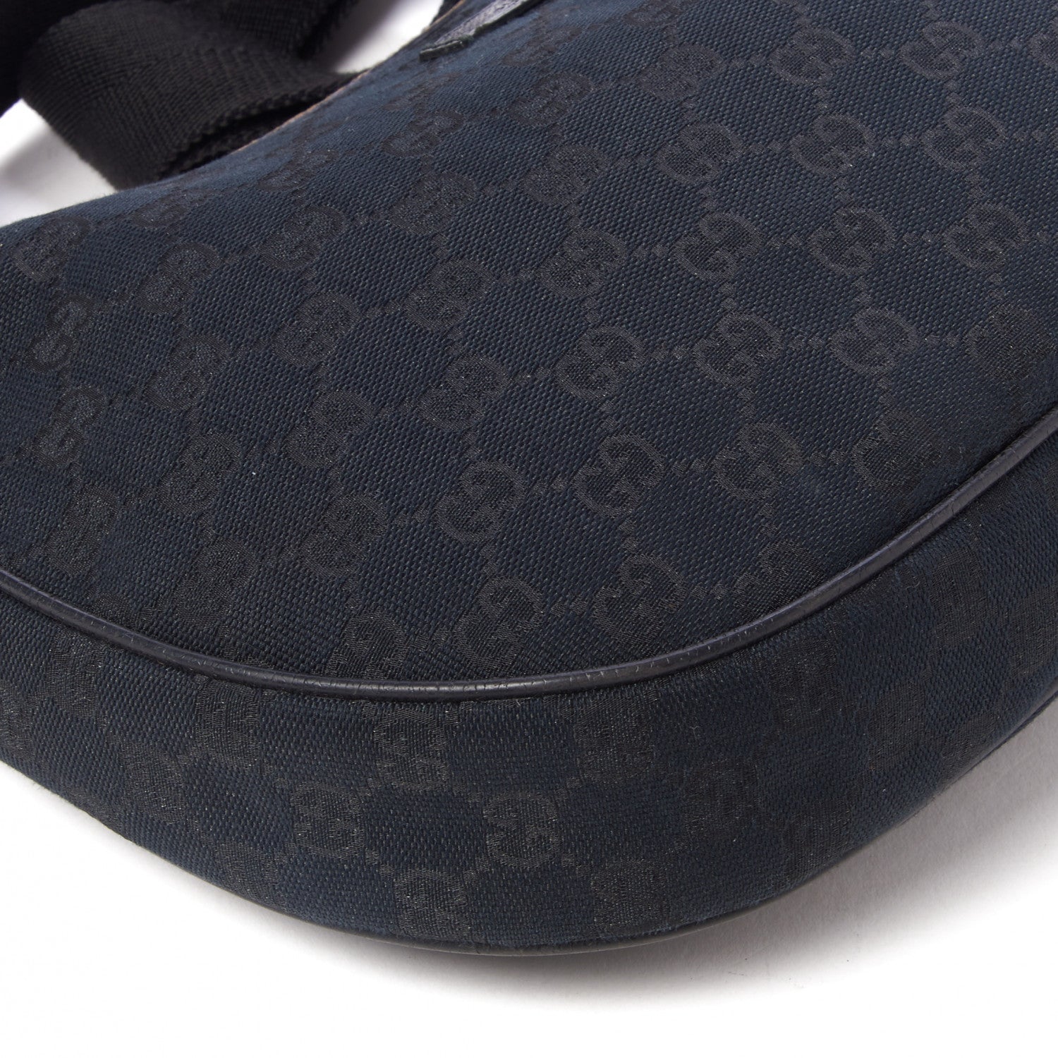 Gucci Monogram Medium Half Moon Hobo Black 6 of 9