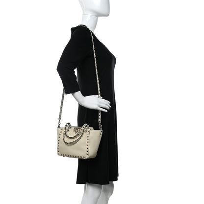 Valentino Garavani Vitello Mini Rockstud Tote Ivory 2 of 10
